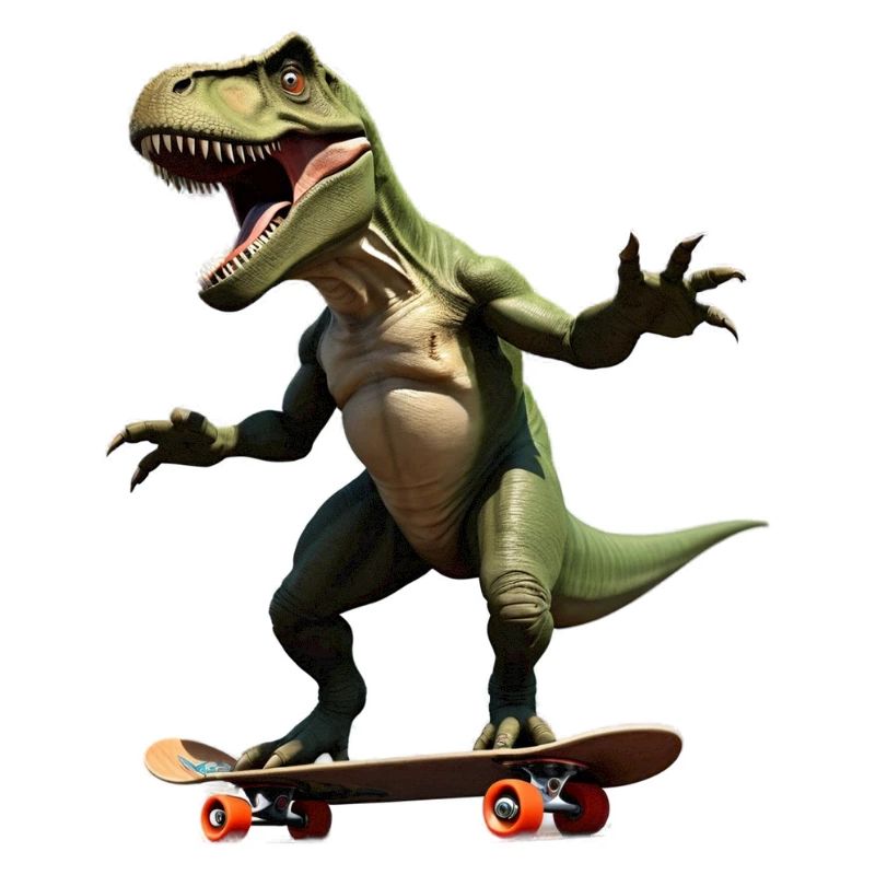 Lustiger T-Rex auf Skateboard - Dinosaurier