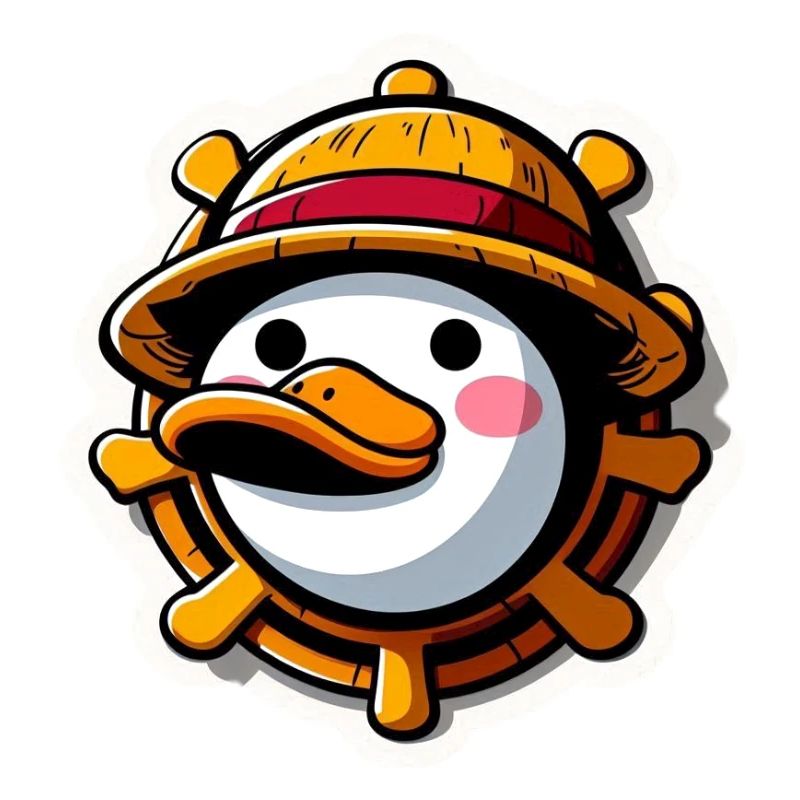Duck with Straw Hat