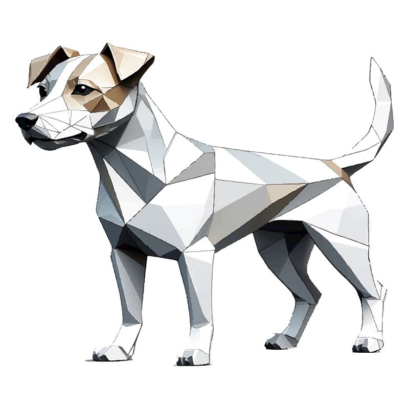 Jack Russell Terrier - Low Poly Pet Dog Design