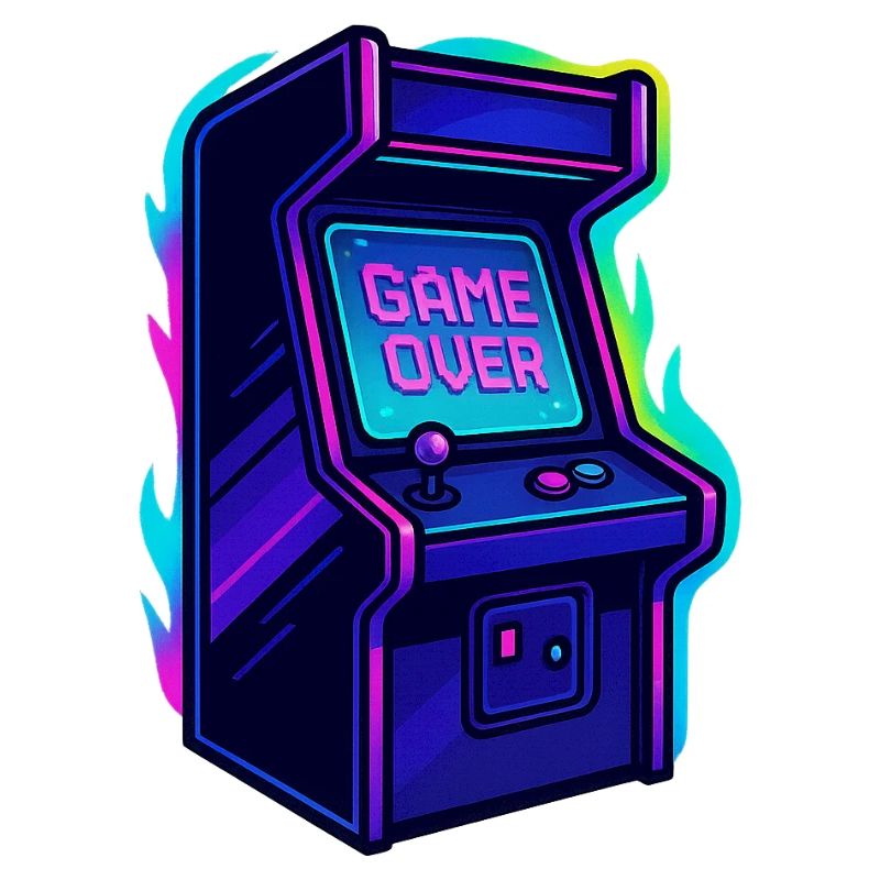 Neon Arcade Spiel Über Illustration