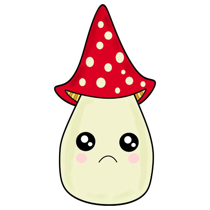 Kawaii Mushroom Toadstool cute red with face