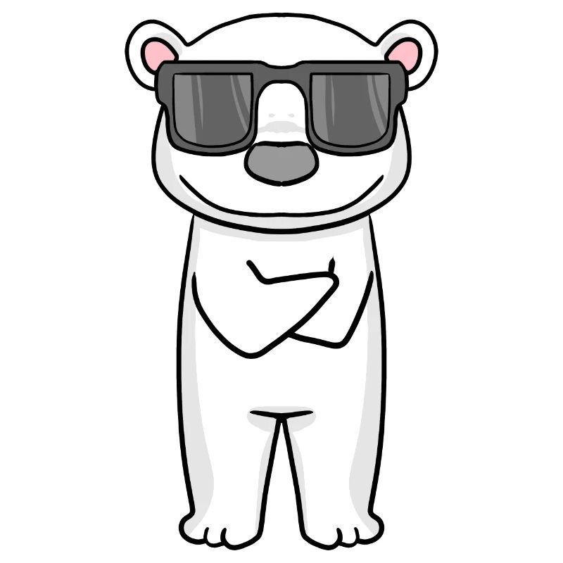 cooler Eisbär mit Sonnenbrille