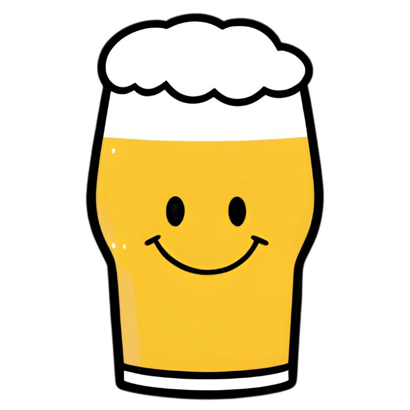 Dessin animé joyeux avec verre à bière