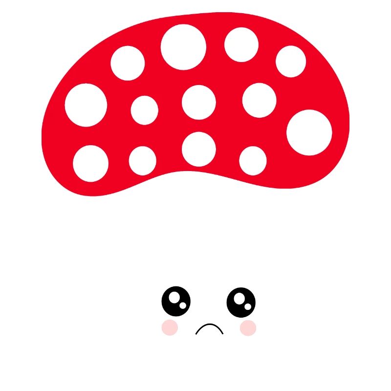Kawaii champignon Toadstool mignon rouge avec visage