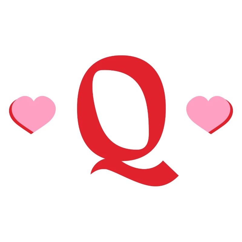 Buchstabe q rote Herzen