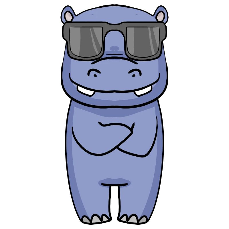 cooles Nilpferd mit Sonnenbrille