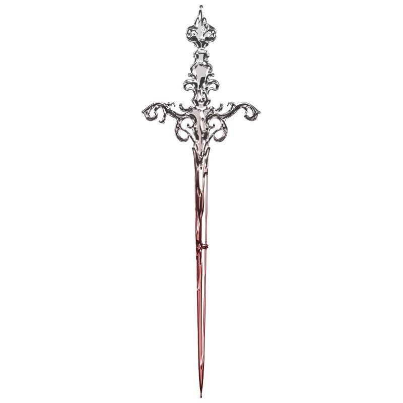 Steel silver sword, gothic medieval