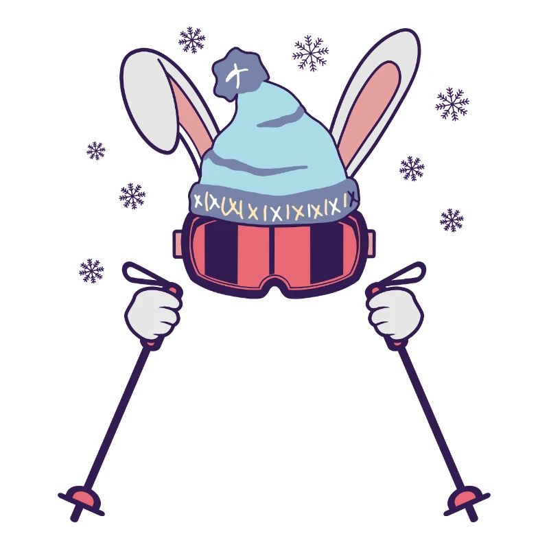 Easter Ski Rabbit Funny Winter Sports Gift
