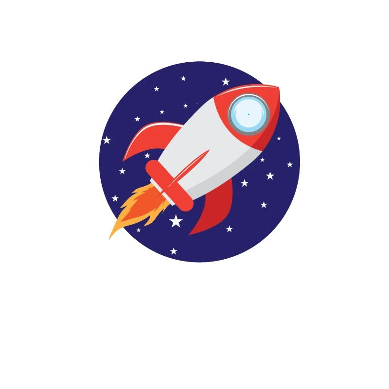 Fusée avec étoiles