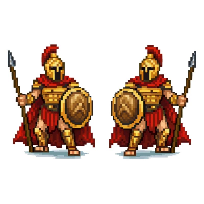 Double Gladiator Pixel Art