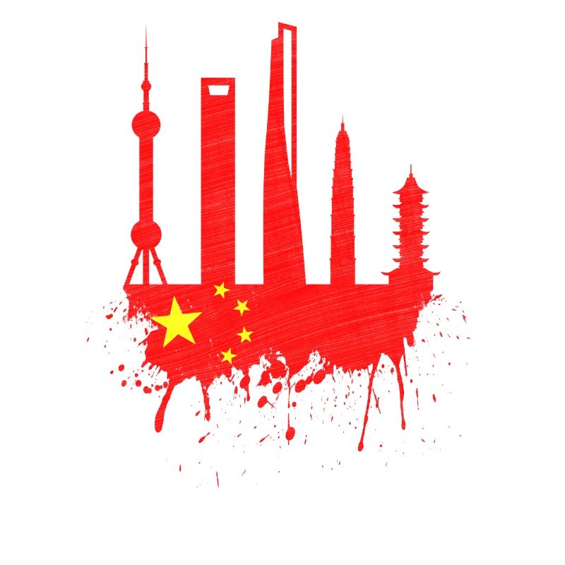 Shanghai Skyline drapeau chinois drapeau chinois