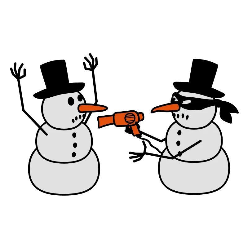 Evil Snowman Raid Robber Hair Dryer Funny Robbery