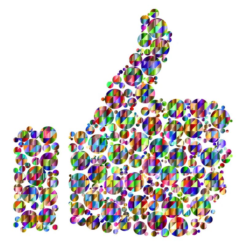 Rainbow colored thumb