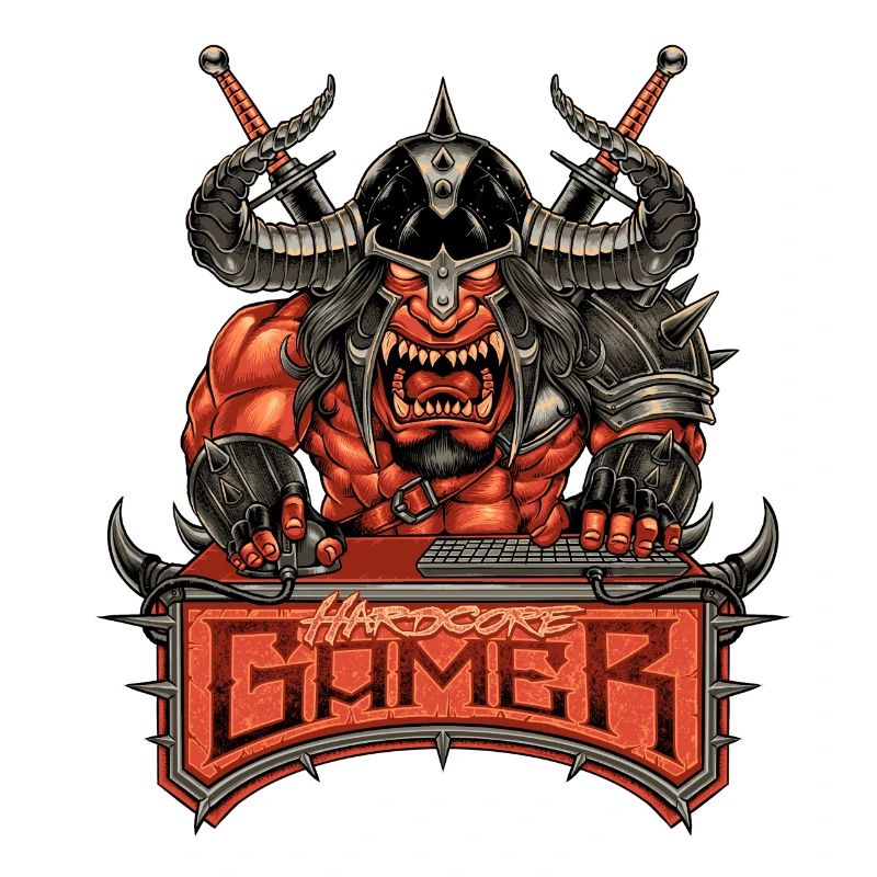 conçoit gamer Nerd MOAB épée diable démon Fighter