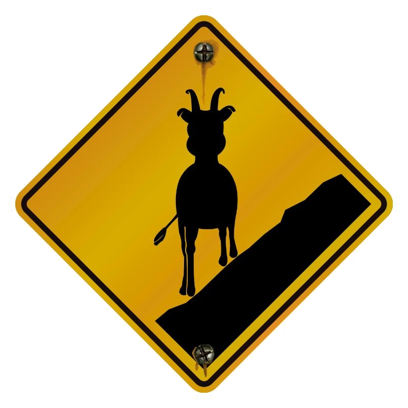 Danger roadsign traversee de dahu