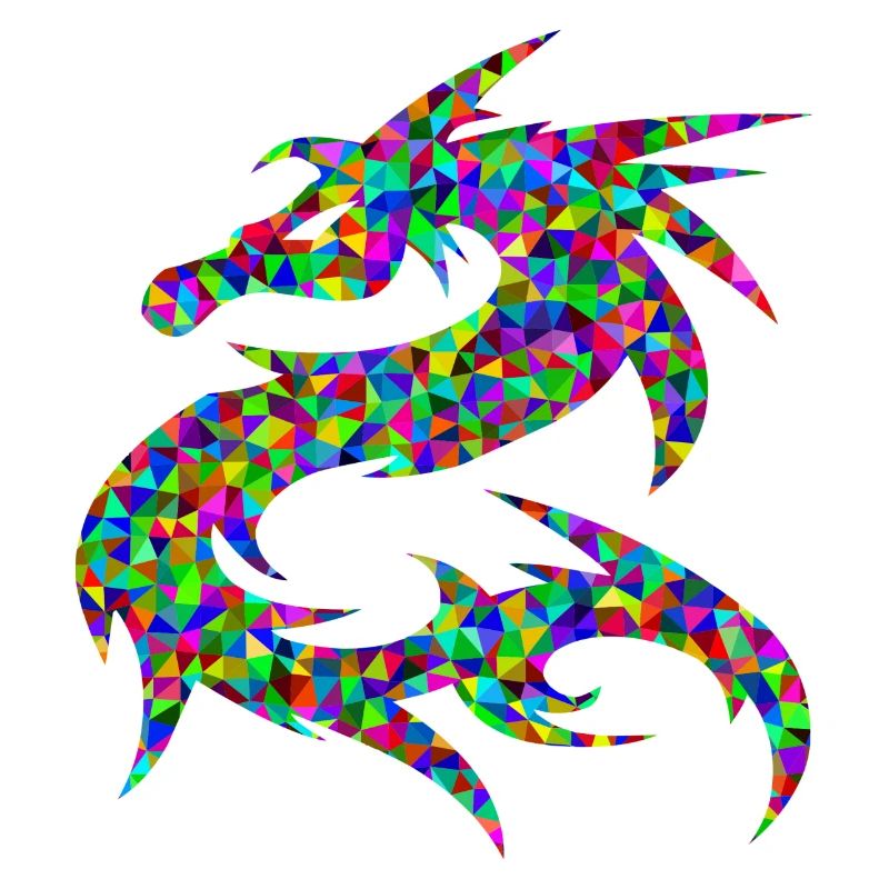 Drache Neon Geometrisch Geschenk