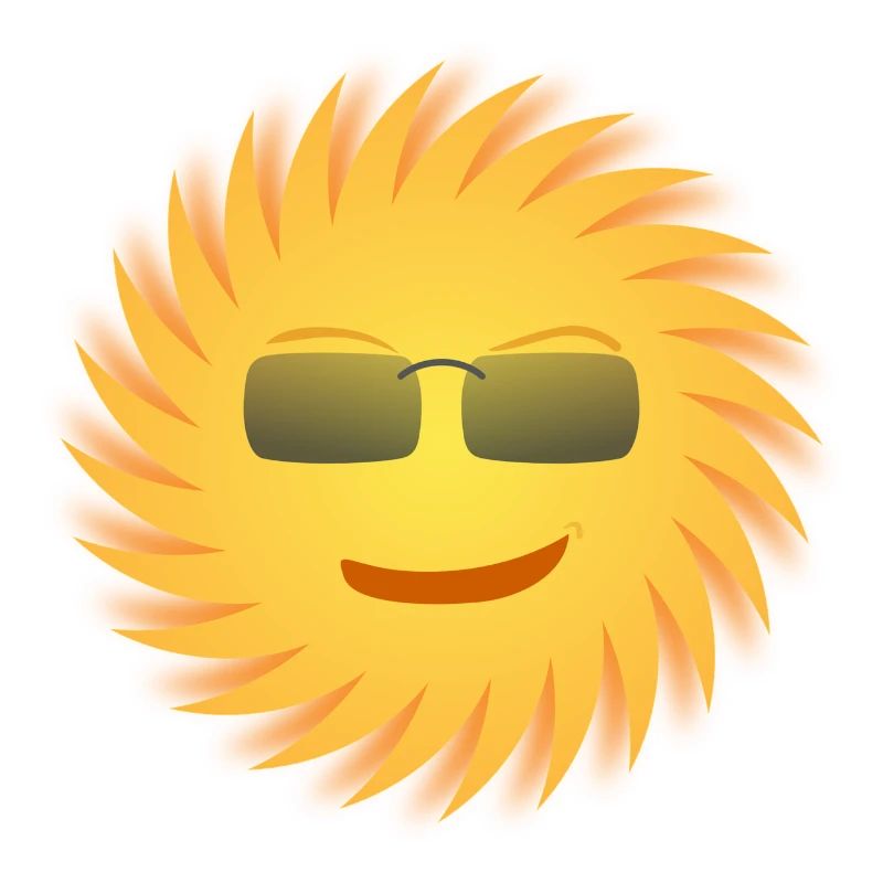 Sun with sunglasses. Gift