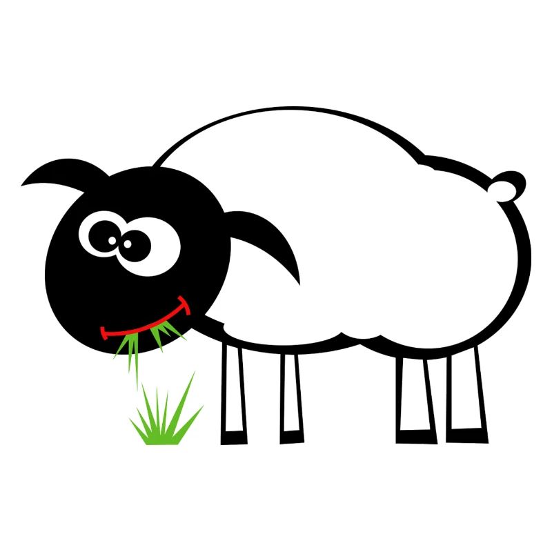 Süßes Schaf frisst Gras. Geschenkidee