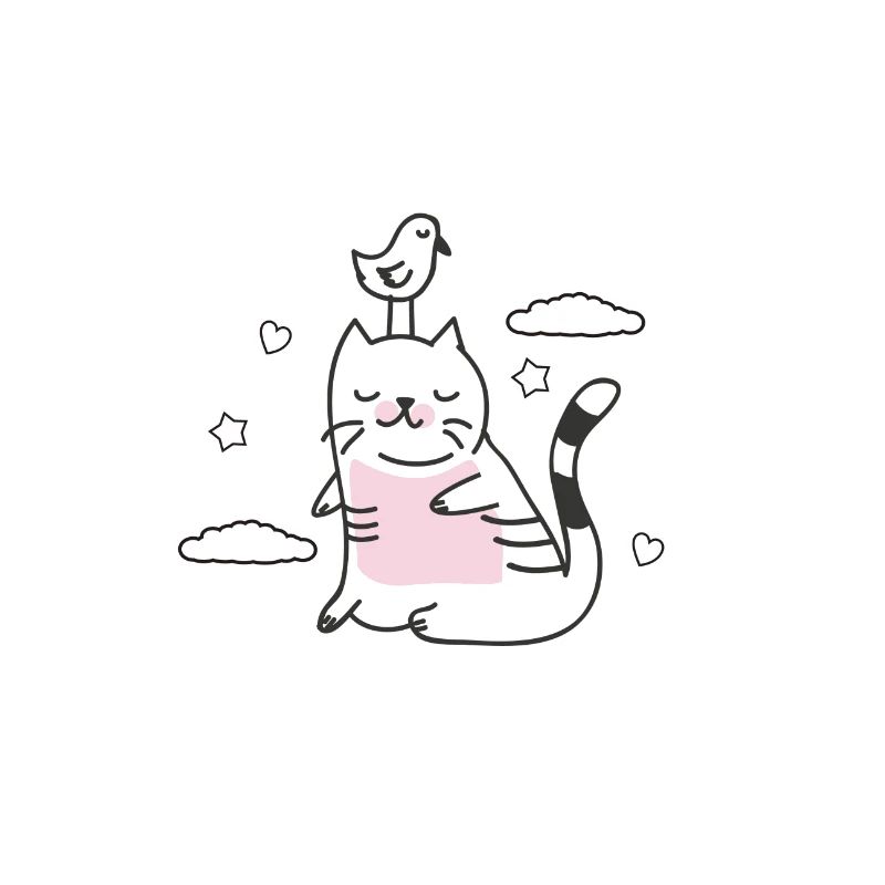 oiseau dans le chat