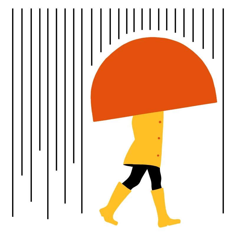 Man in the rain - minimal