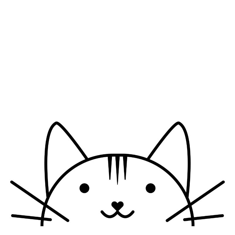 Style comique de tête de chat doux