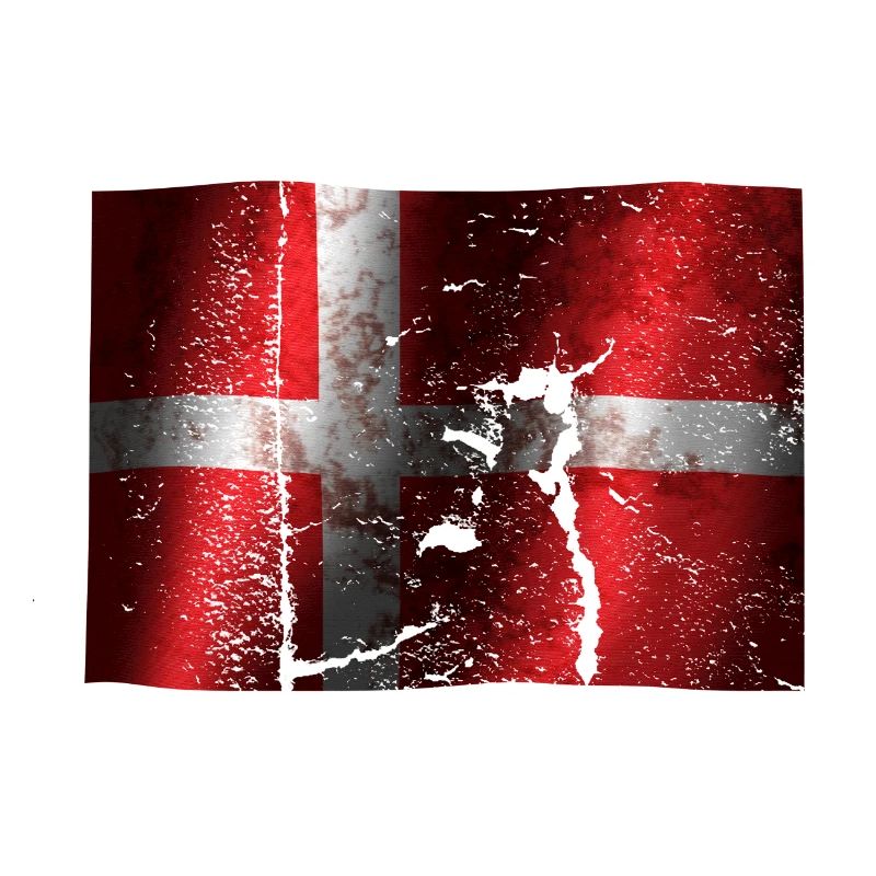 Danemark drapeau cool vintage utilisé sport look