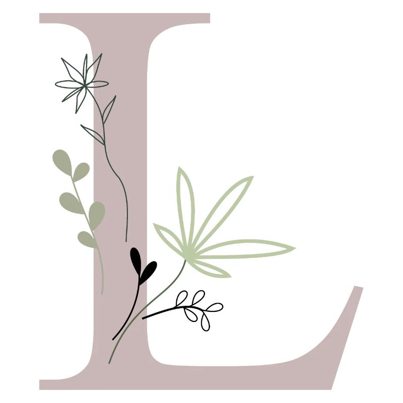Buchstabe L mit Blumen
