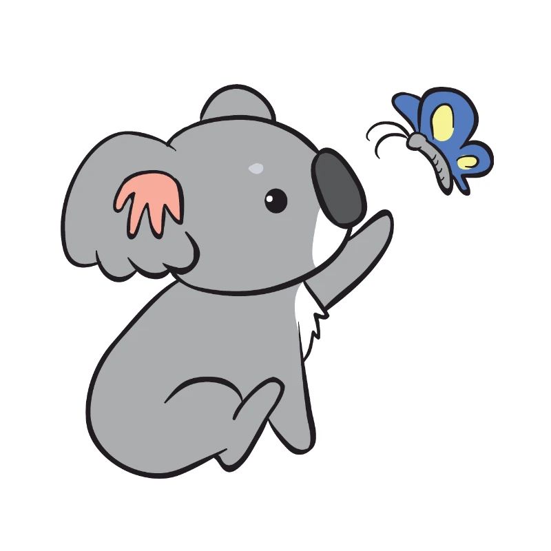 Koala - avec papillon