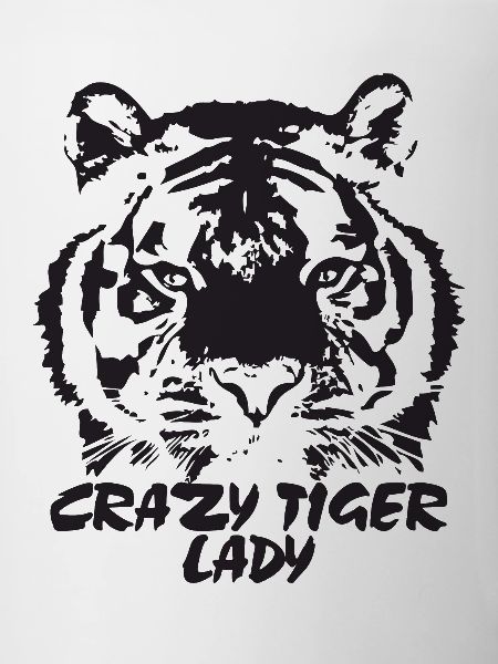 Crazy tiger lady in black