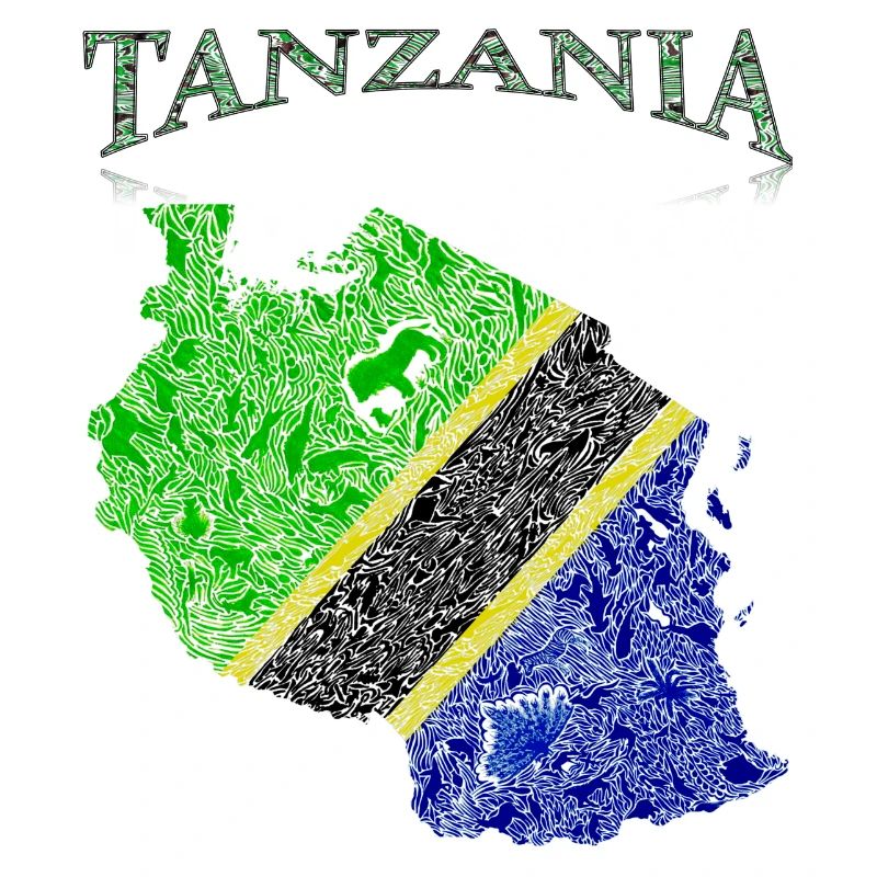 Tanzania Flag Map