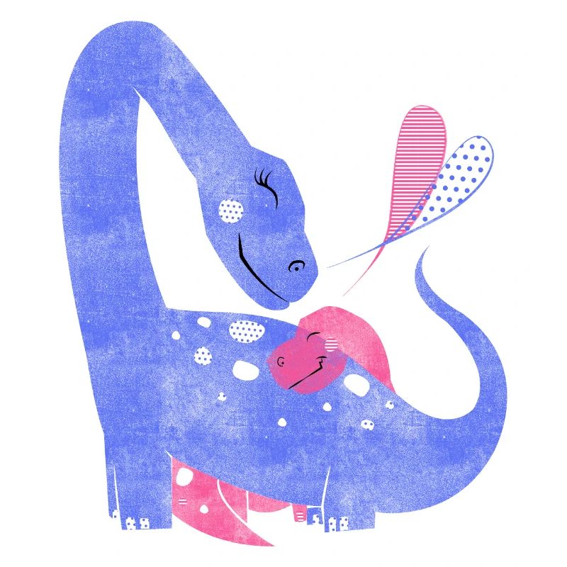Dino-Mutter und Kind- Liebe