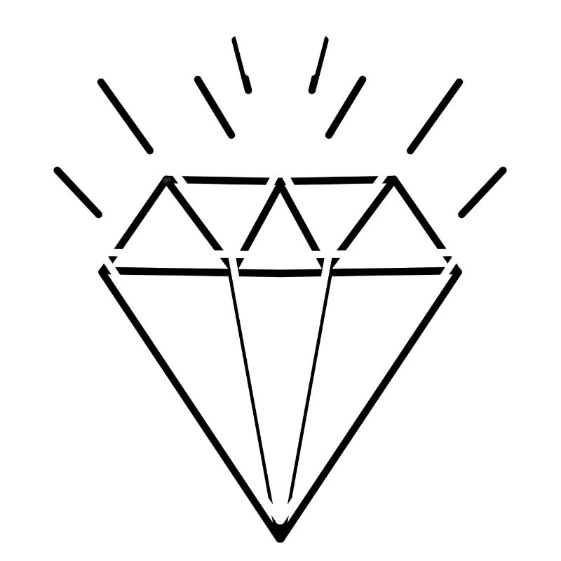 Diamant im Stil old Tattoo 3D-Effekt