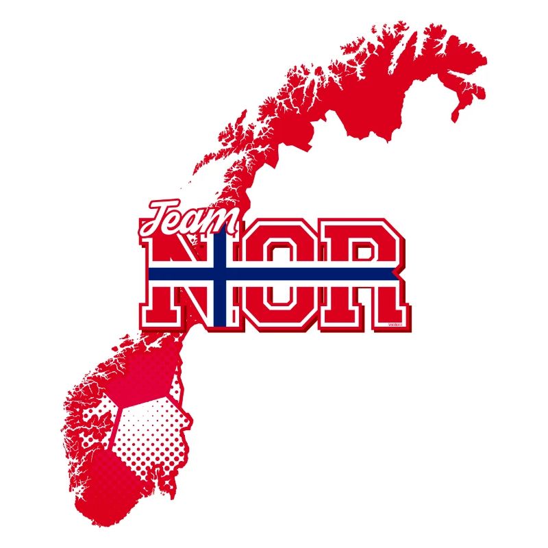 Team NOR Map Norway with Ball Pattern