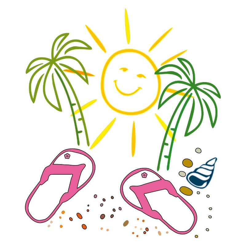 Vacances, palmiers, plage