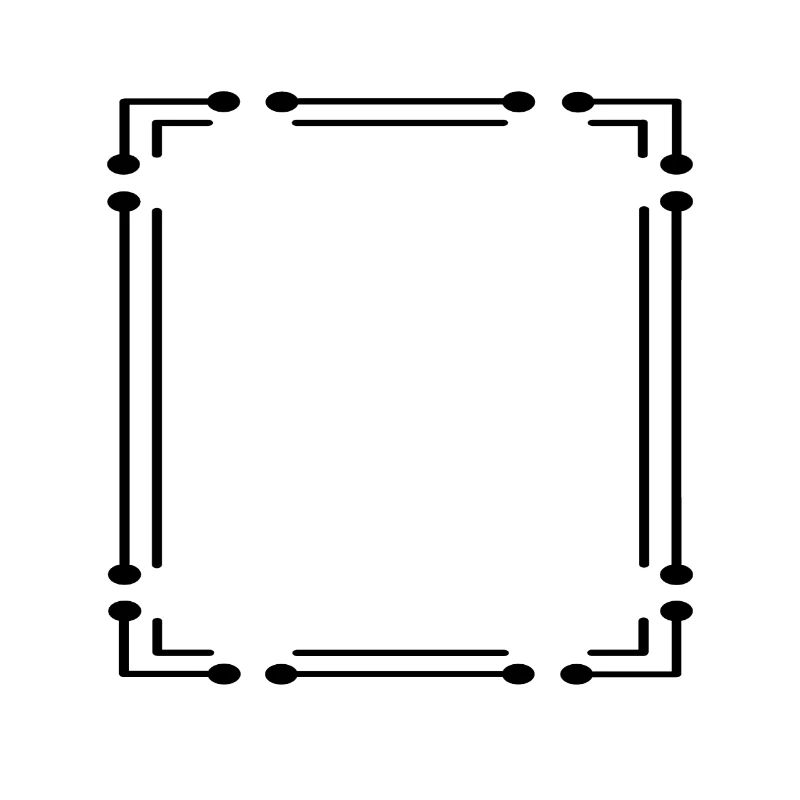Circle Lines Frame with Strokes Black