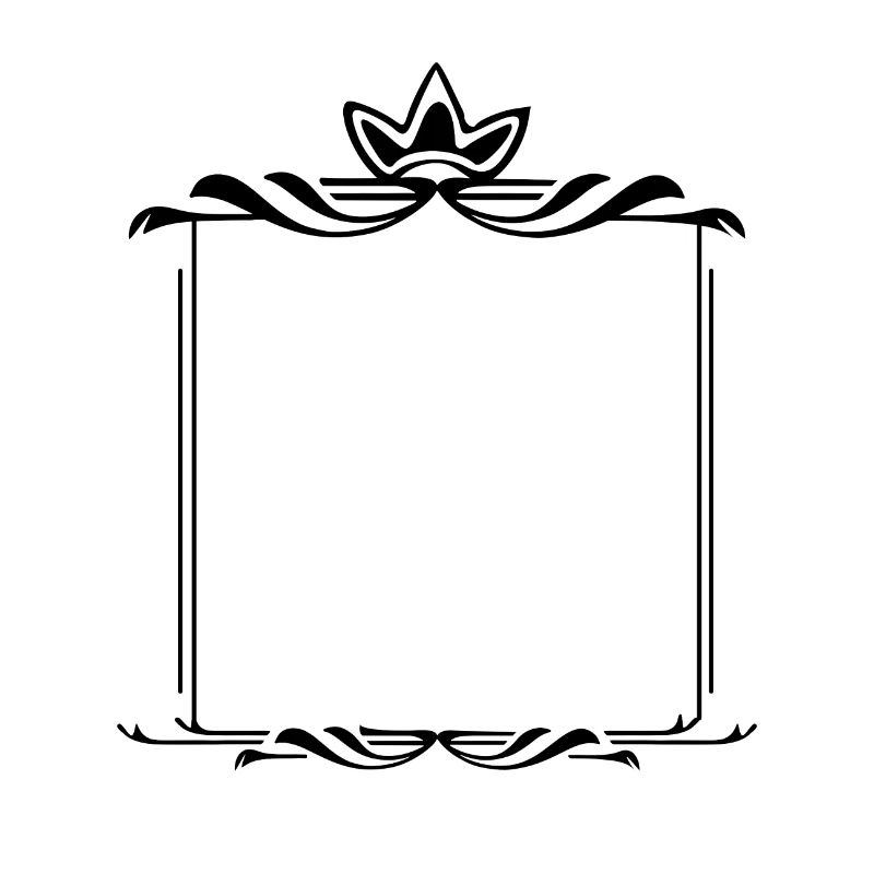 Frame with crown Square ornaments