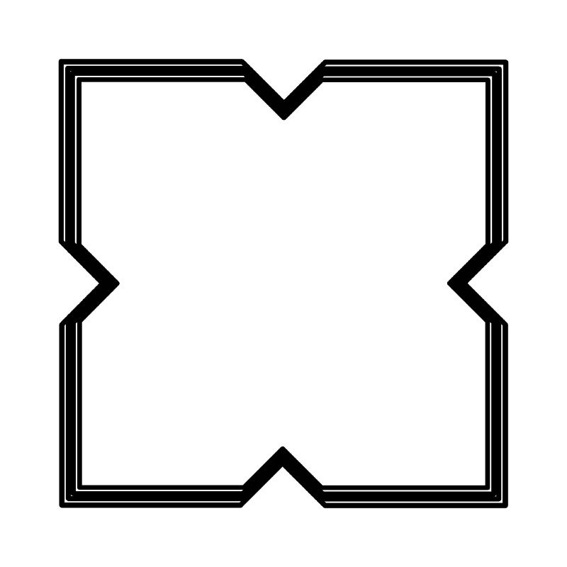 Abstract shape frame decoration black