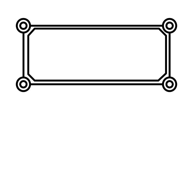 Rectangle with circles frame in black