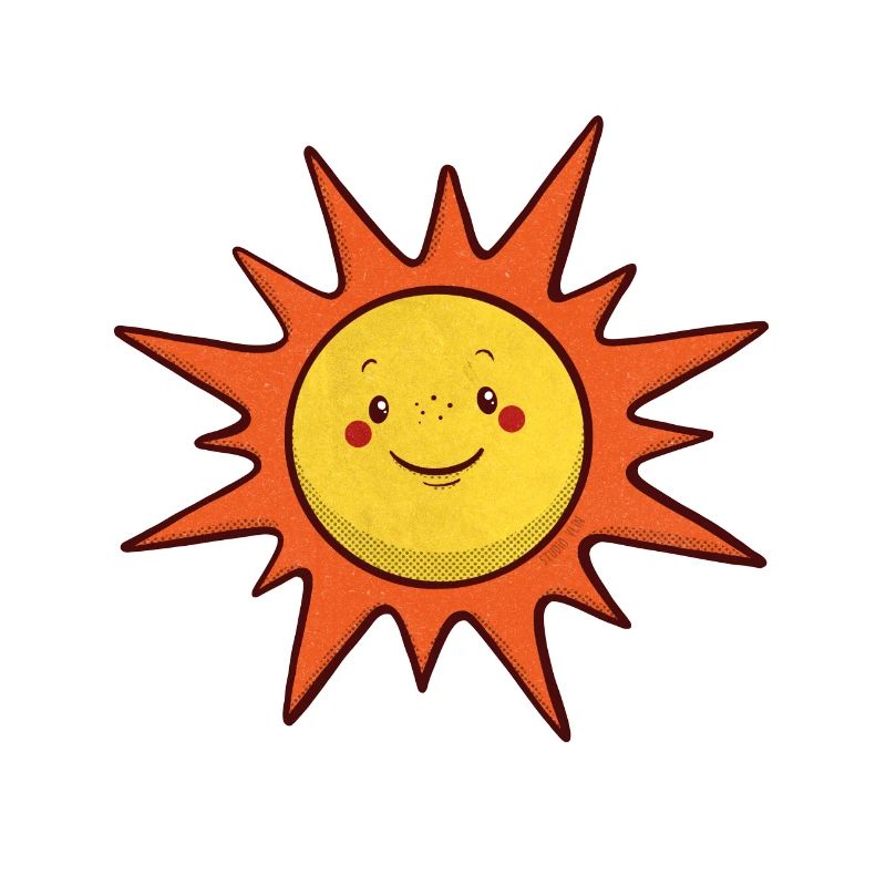 soleil mignon dans un style rétro