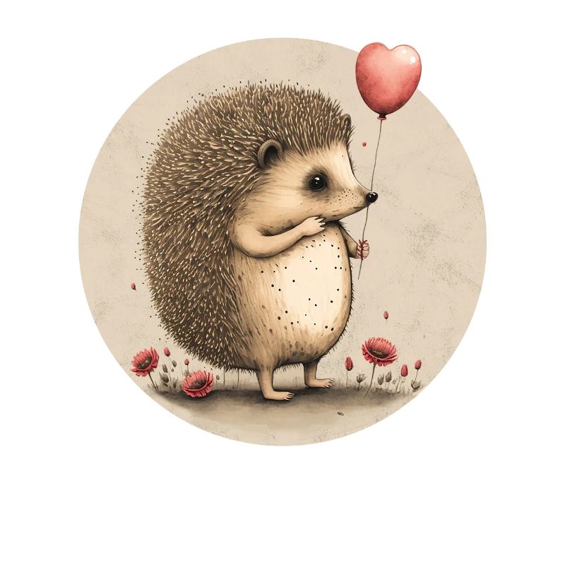 Igel mit Herz-Ballon