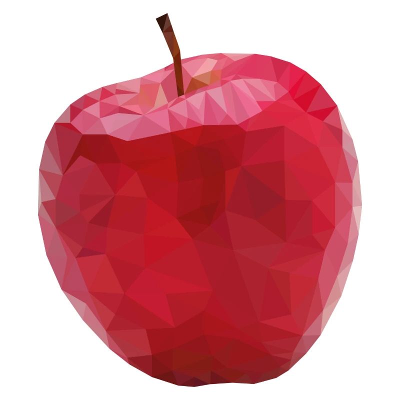 Apple designed in Low Poly Art