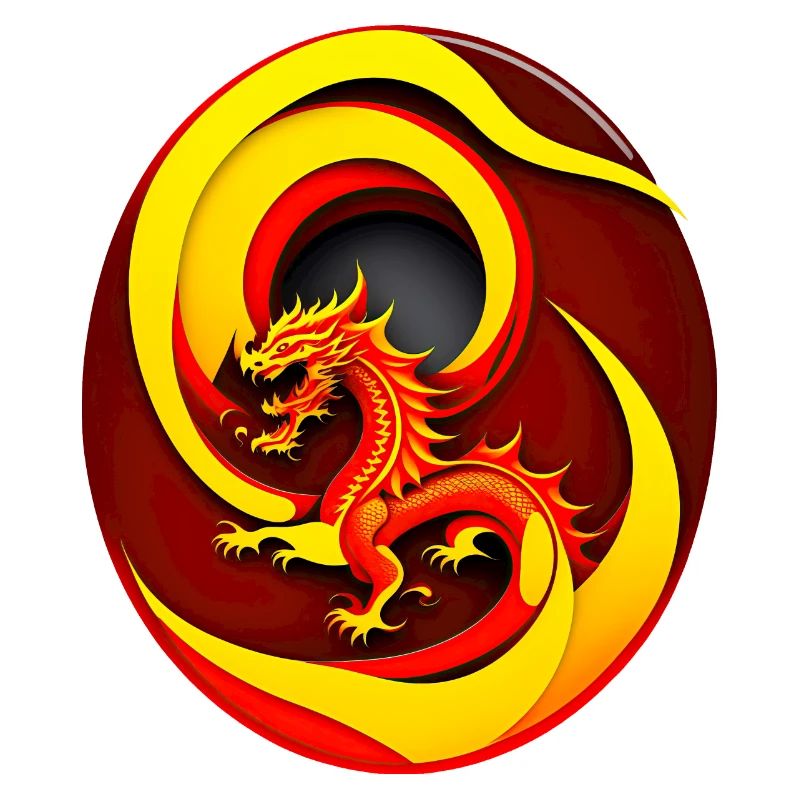 Dragon dans un cercle de feu