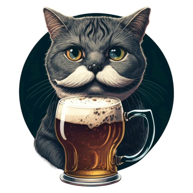Cat with beer