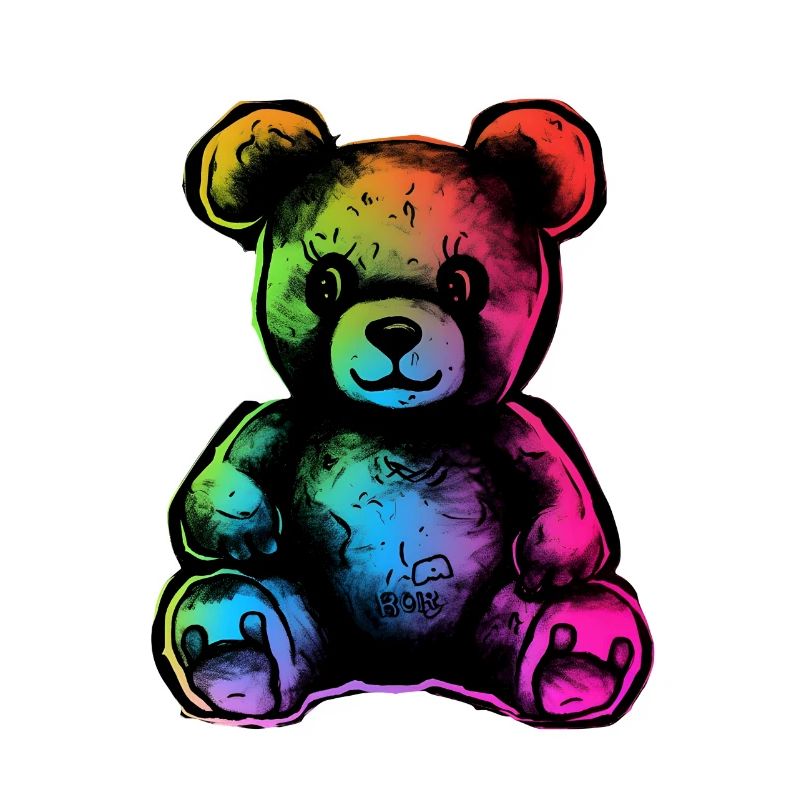 Rainbow teddy bear