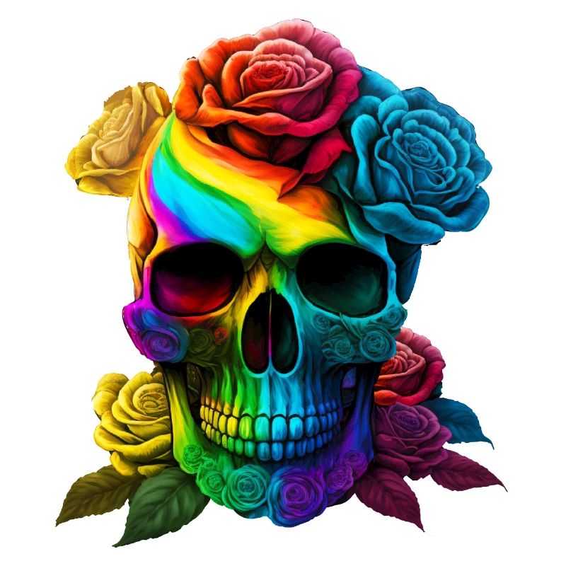 Skull in rainbow colors