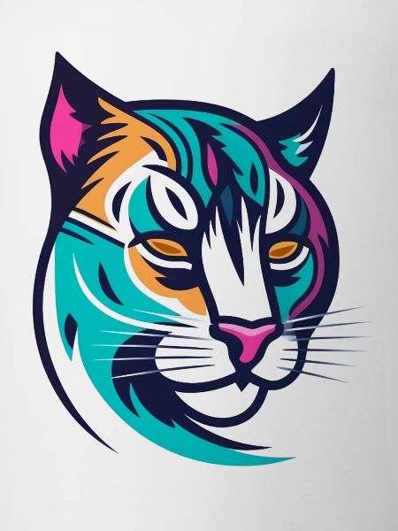 Bunt stilisierter Luchs