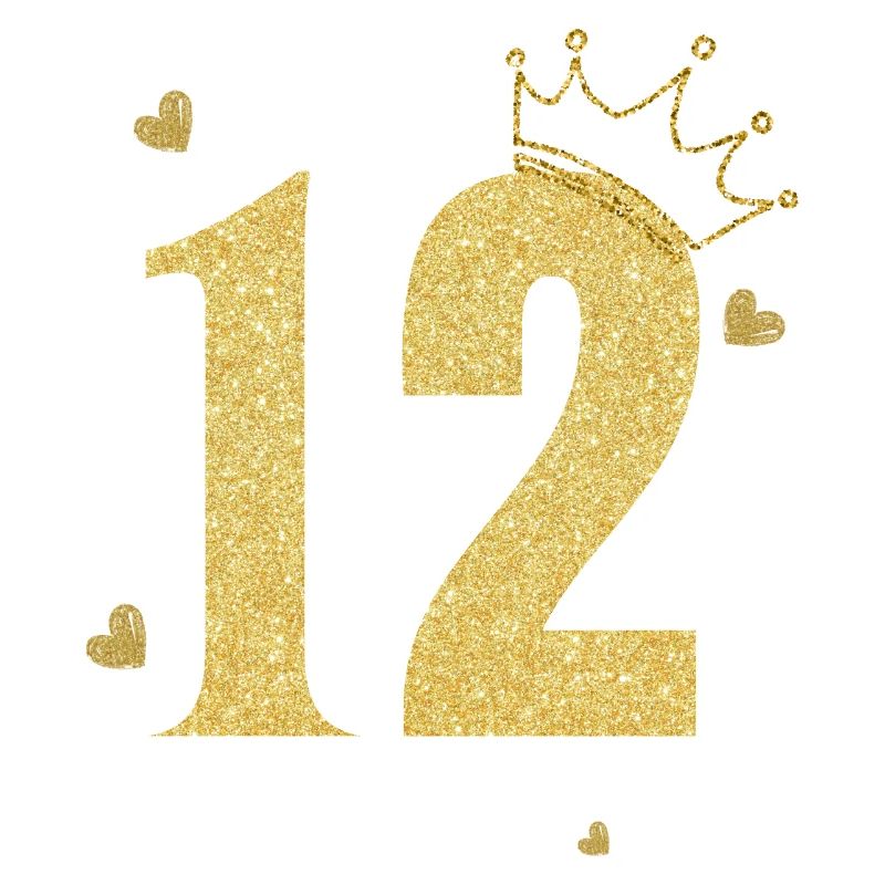 12e anniversaire couronne doré