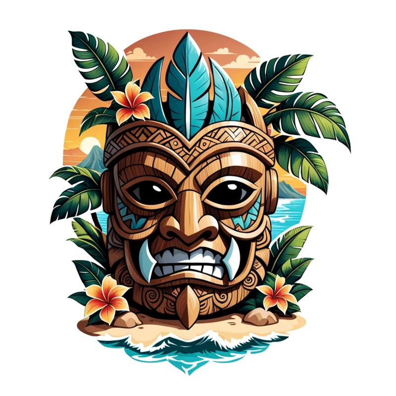 Tiki Beach - Polynesien Statue