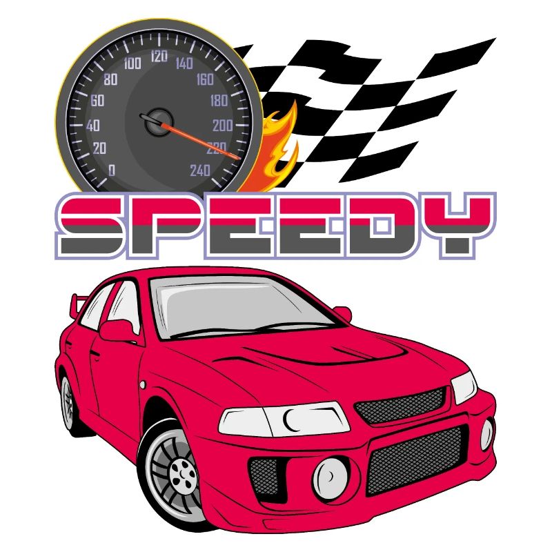 Speedy retro red car