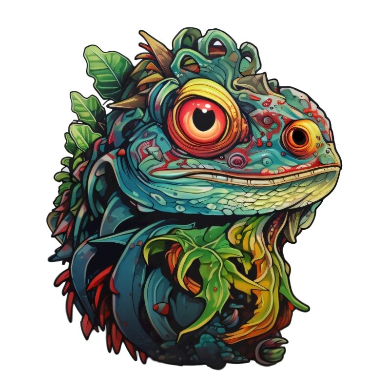 Lizard head in the jungle